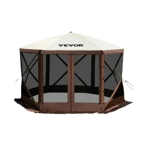 Pop-up Camping Gazebo Camping Canopy Shelter 6 Sided 12' x 12' / 10' x 10'