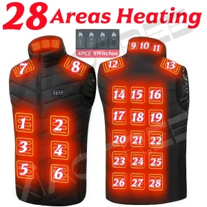 28/9 Areas Heated Vest   Jacket Heated Winter